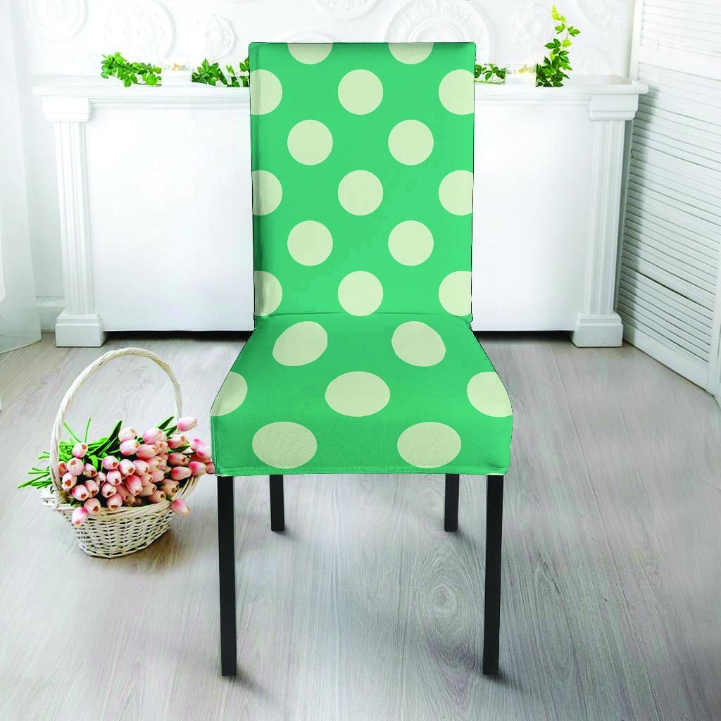 Teal Polka Dot Chair Cover-grizzshop