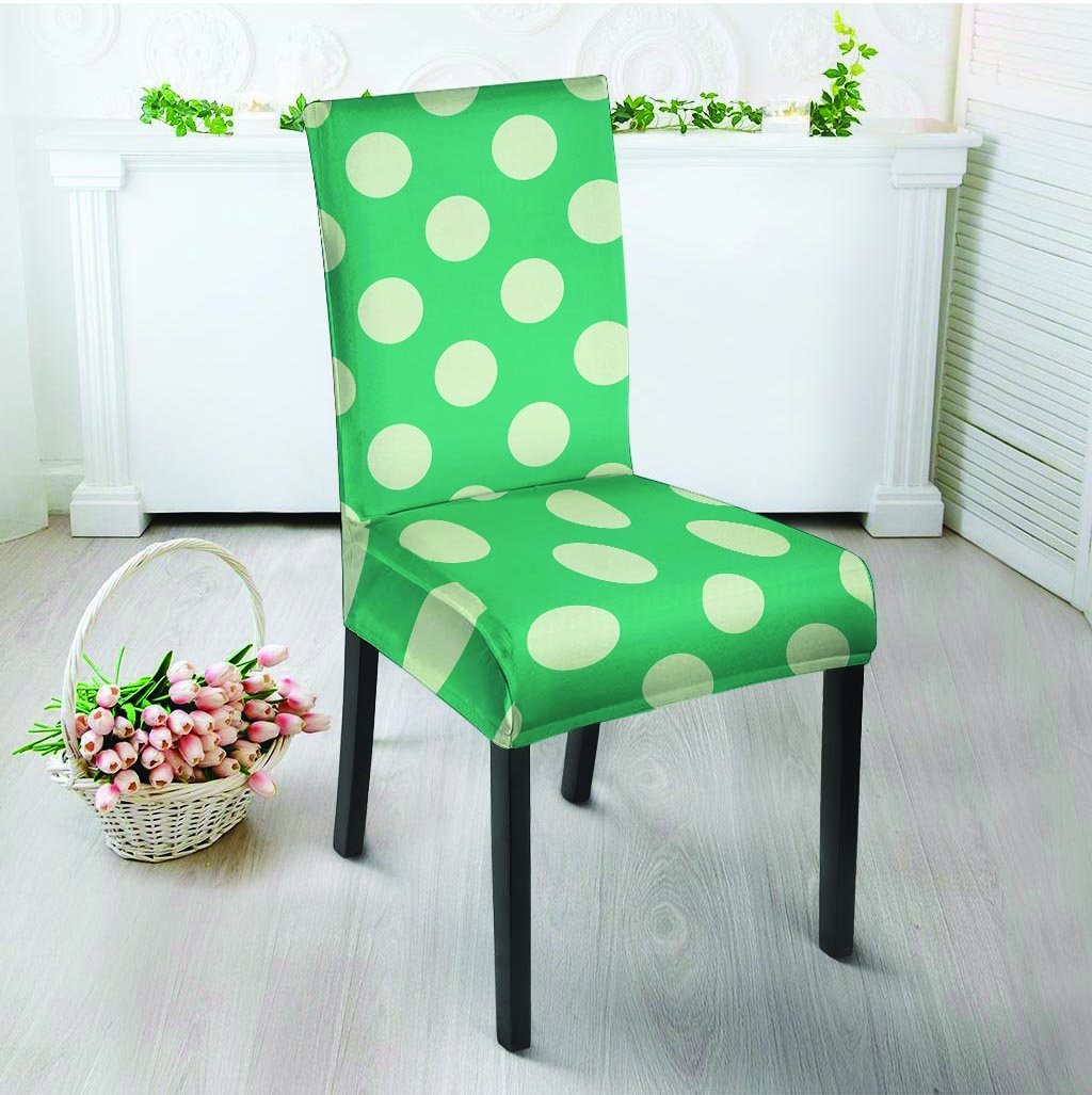 Teal Polka Dot Chair Cover-grizzshop