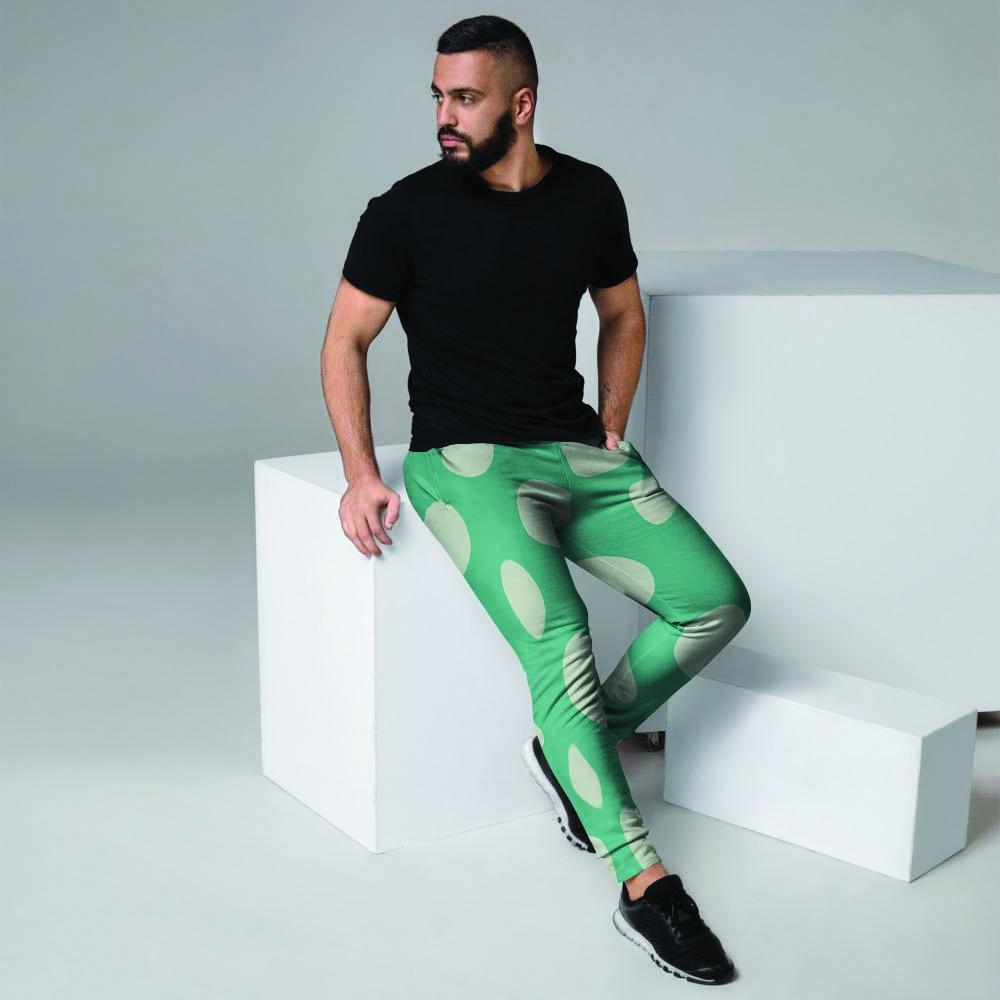 Teal Polka Dot Men's Joggers-grizzshop
