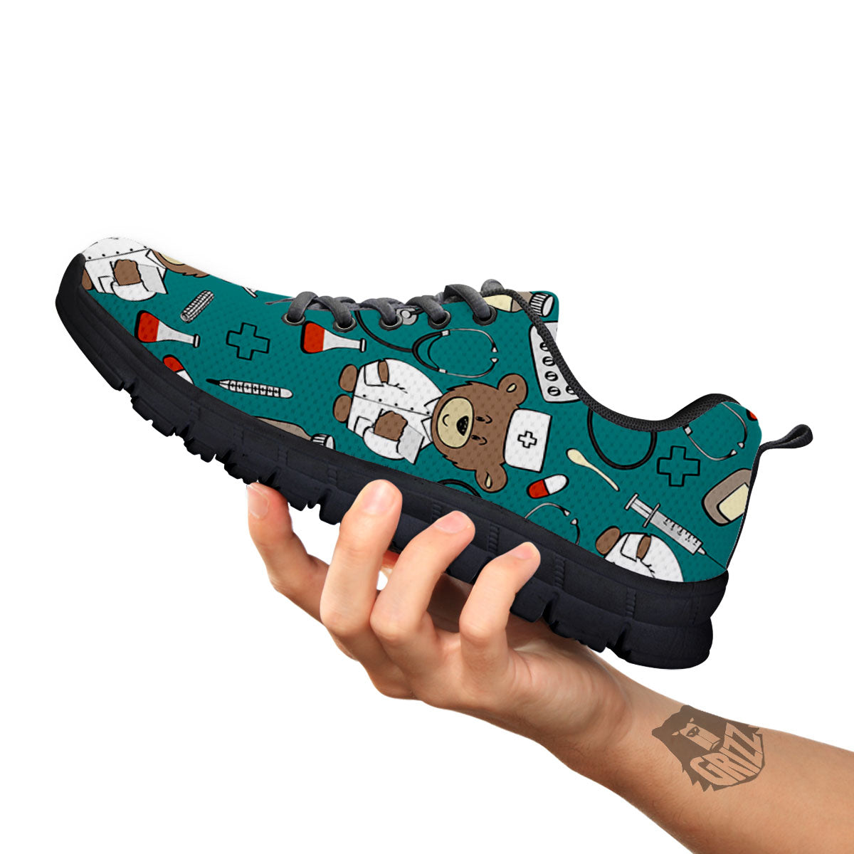 Teal Teddy Bear Nurse - Sneakers-grizzshop