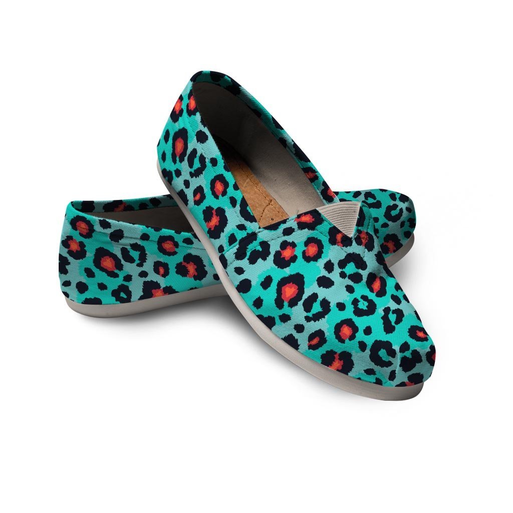 Teal Leopard Canvas Shoes-grizzshop