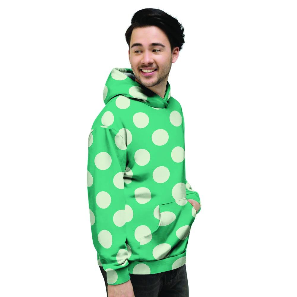 Teal Polka Dot Men's Hoodie-grizzshop