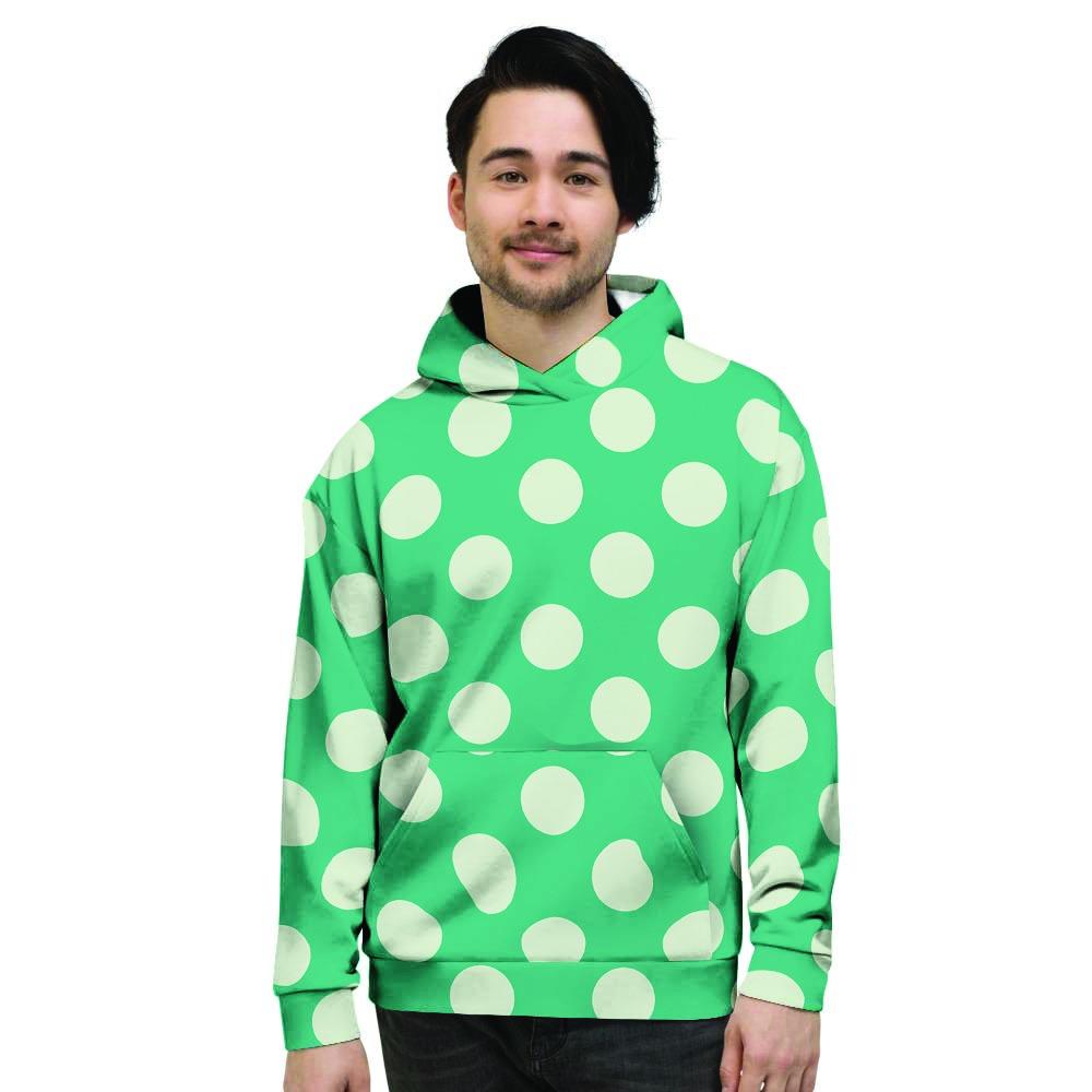 Teal Polka Dot Men's Hoodie-grizzshop
