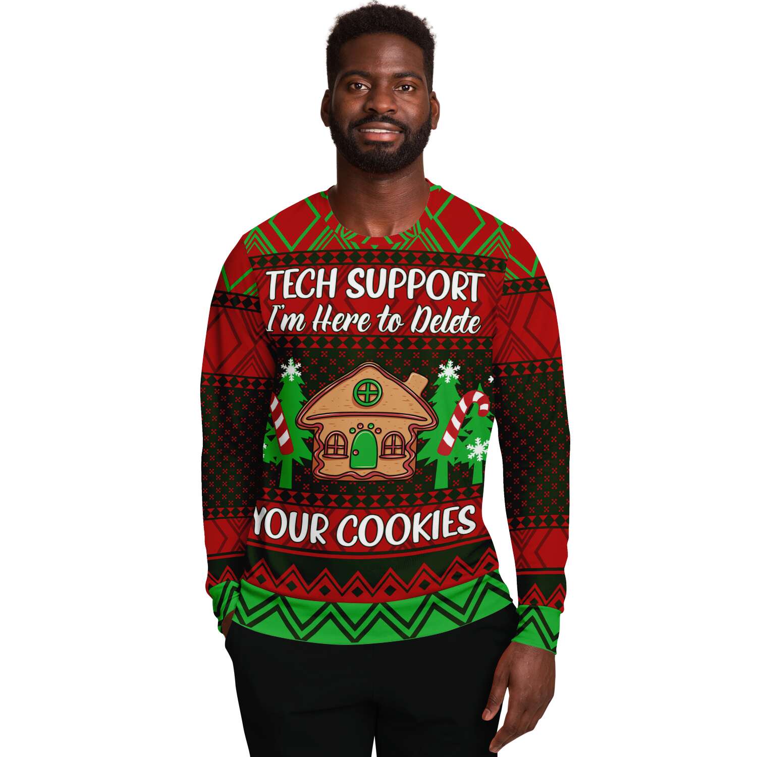 Tech Support I Am Here To Delete Your Cookie Ugly Christmas Sweater-grizzshop