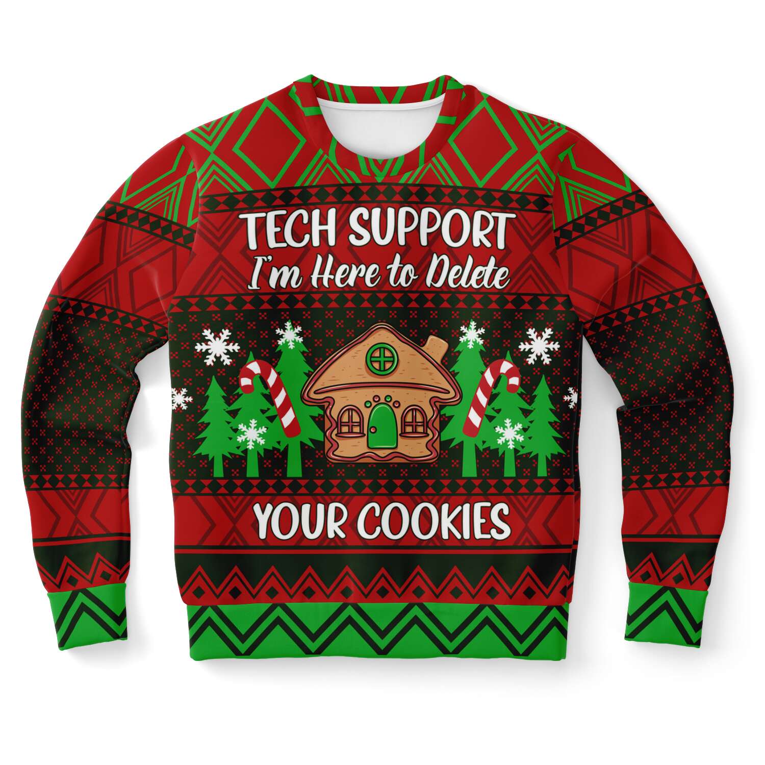 Tech Support I Am Here To Delete Your Cookie Ugly Christmas Sweater-grizzshop