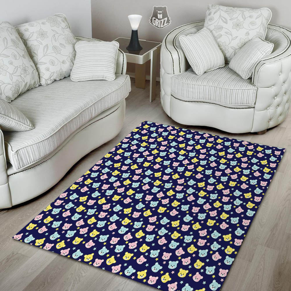 Teddy Bear Cartoon Print Pattern Floor Mat-grizzshop
