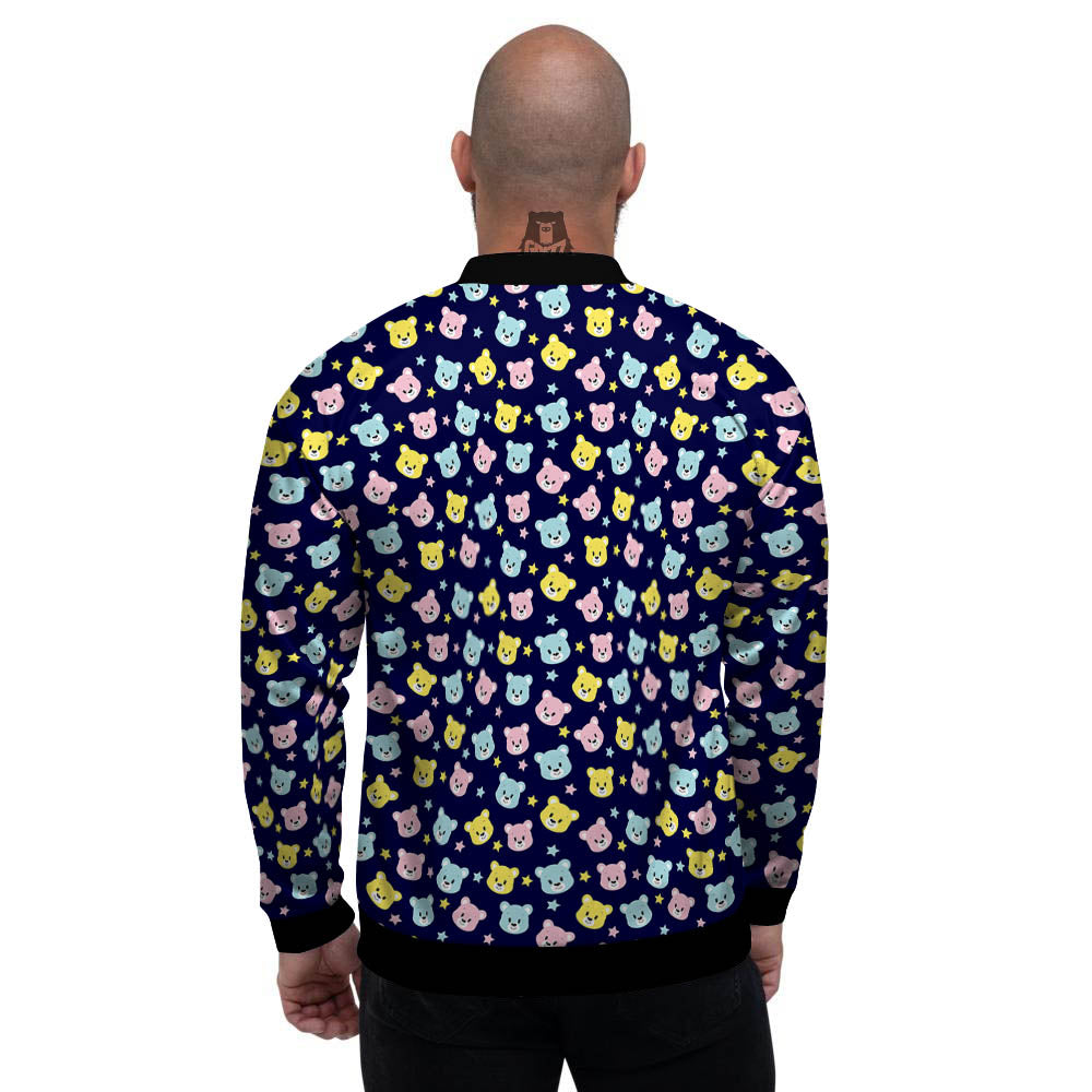 Teddy Bear Cartoon Print Pattern Men's Bomber Jacket-grizzshop