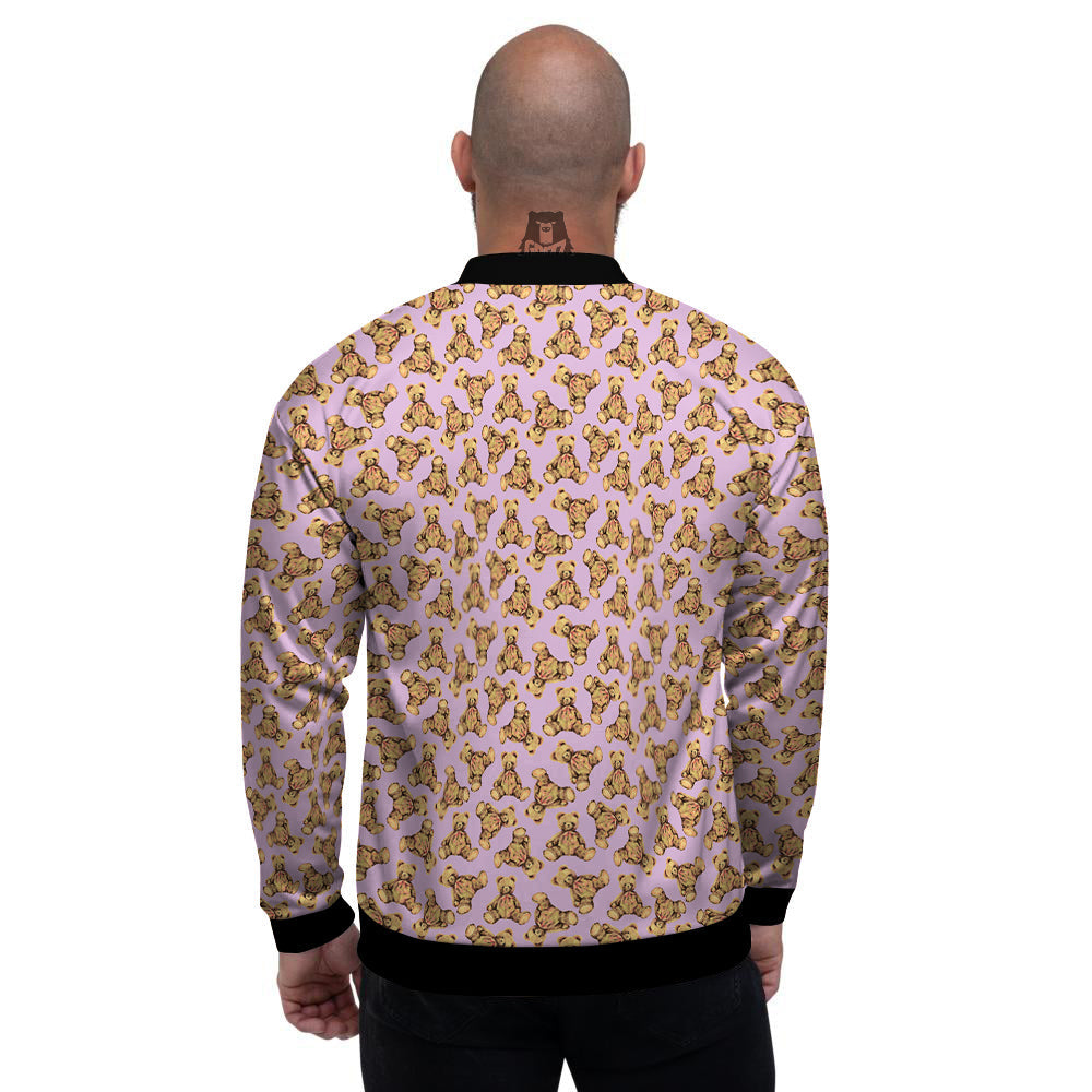 Teddy Bear Cute Print Pattern Men's Bomber Jacket-grizzshop