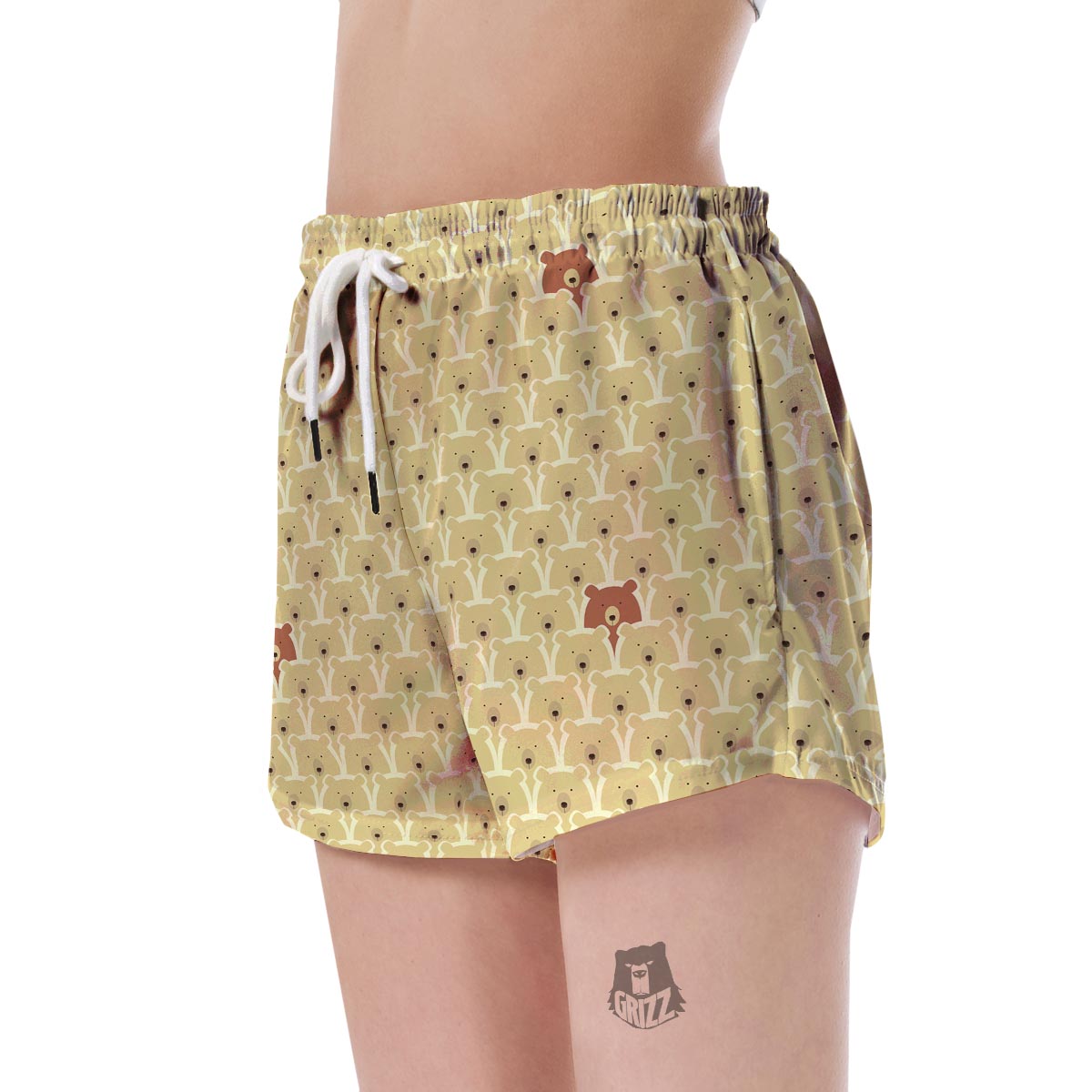 Teddy Bear Pattern Print Women's Shorts-grizzshop
