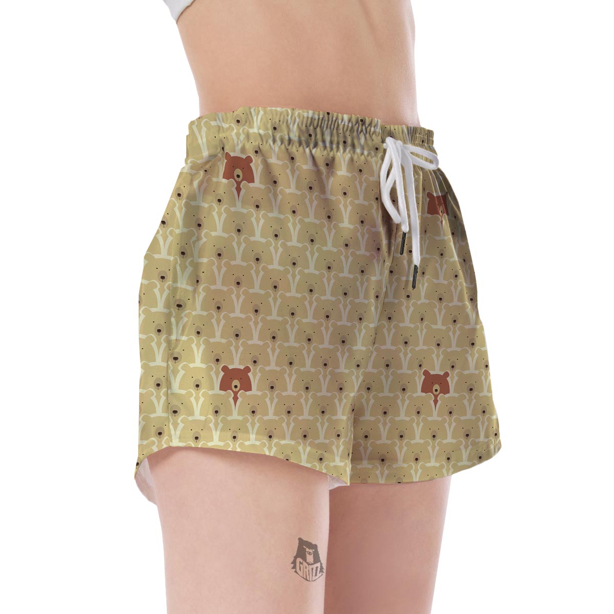 Teddy Bear Pattern Print Women's Shorts-grizzshop