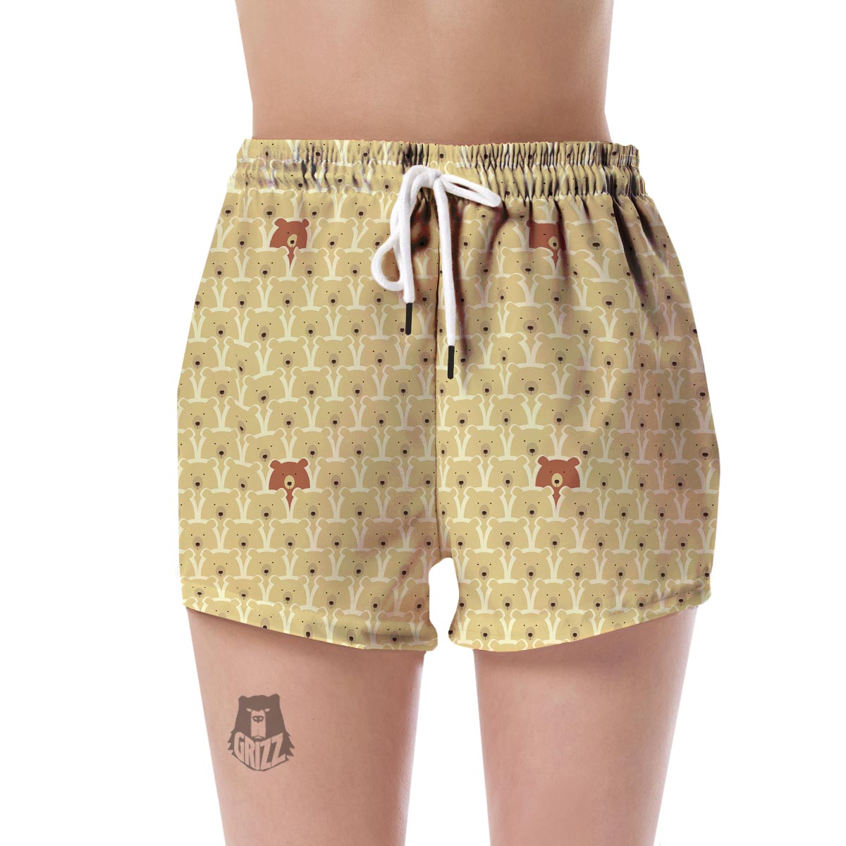 Teddy Bear Pattern Print Women's Shorts-grizzshop