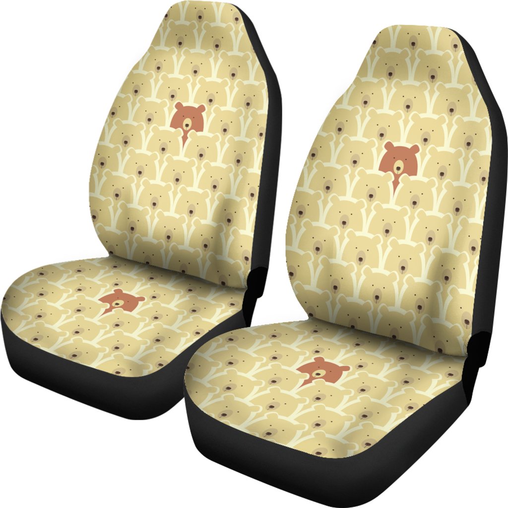 Teddy Bear Pattern Print Universal Fit Car Seat Cover-grizzshop