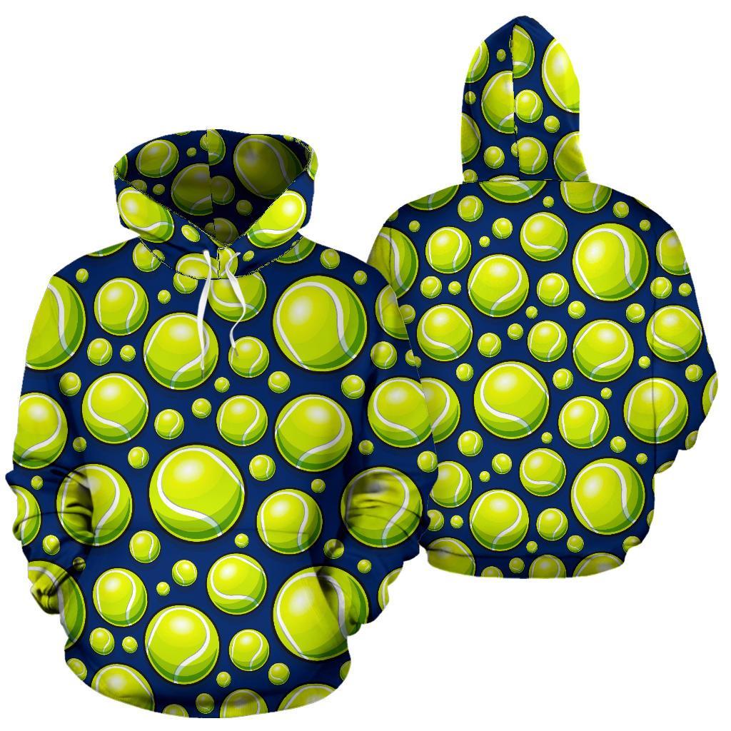 Tennis Ball Pattern Print Men Women Pullover Hoodie-grizzshop