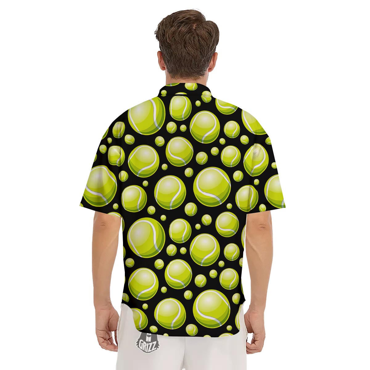Tennis Balls Print Pattern Men's Short Sleeve Shirts-grizzshop