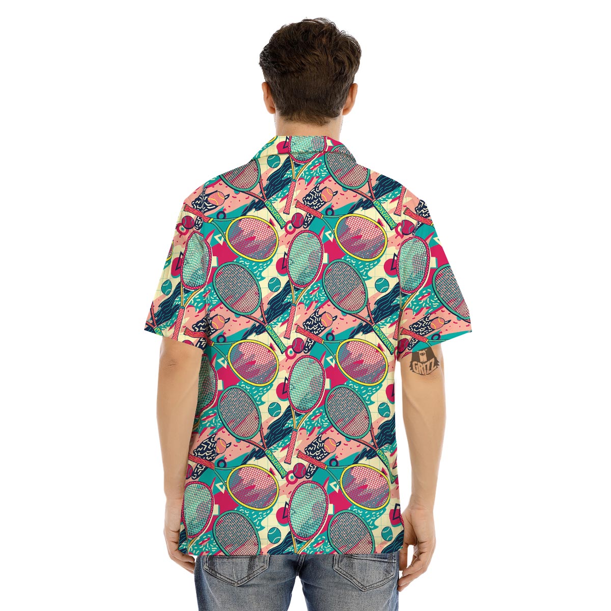 Tennis Retro Print Pattern Men's Hawaiian Shirt-grizzshop