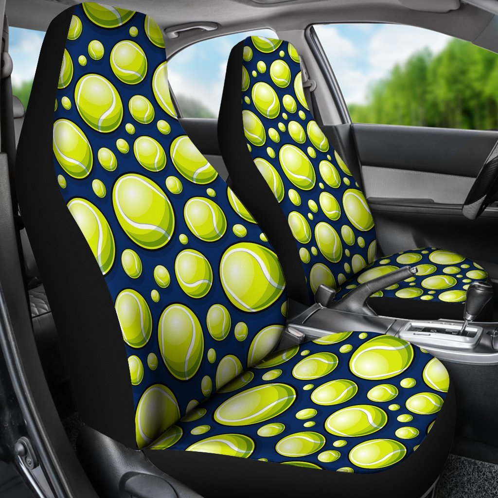 Tennis Ball Pattern Print Universal Fit Car Seat Covers-grizzshop
