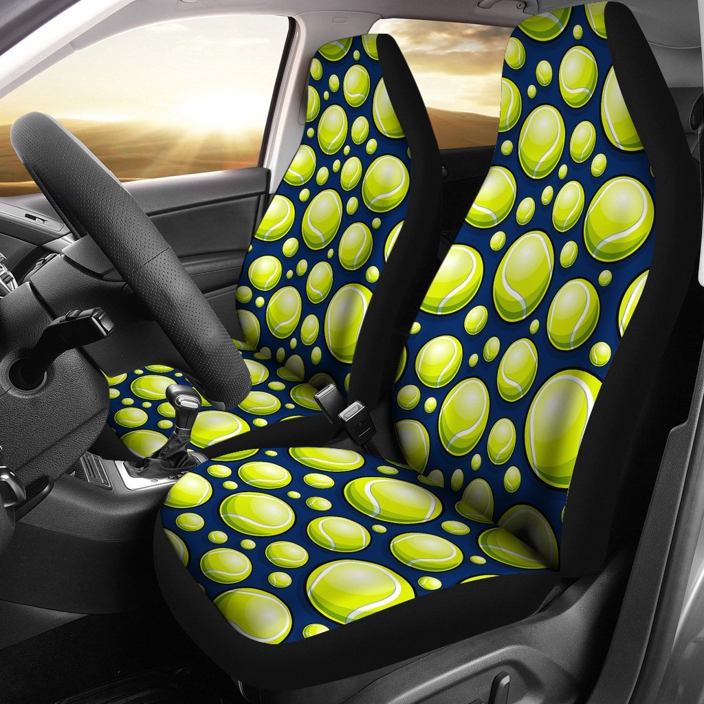 Tennis Ball Pattern Print Universal Fit Car Seat Covers-grizzshop