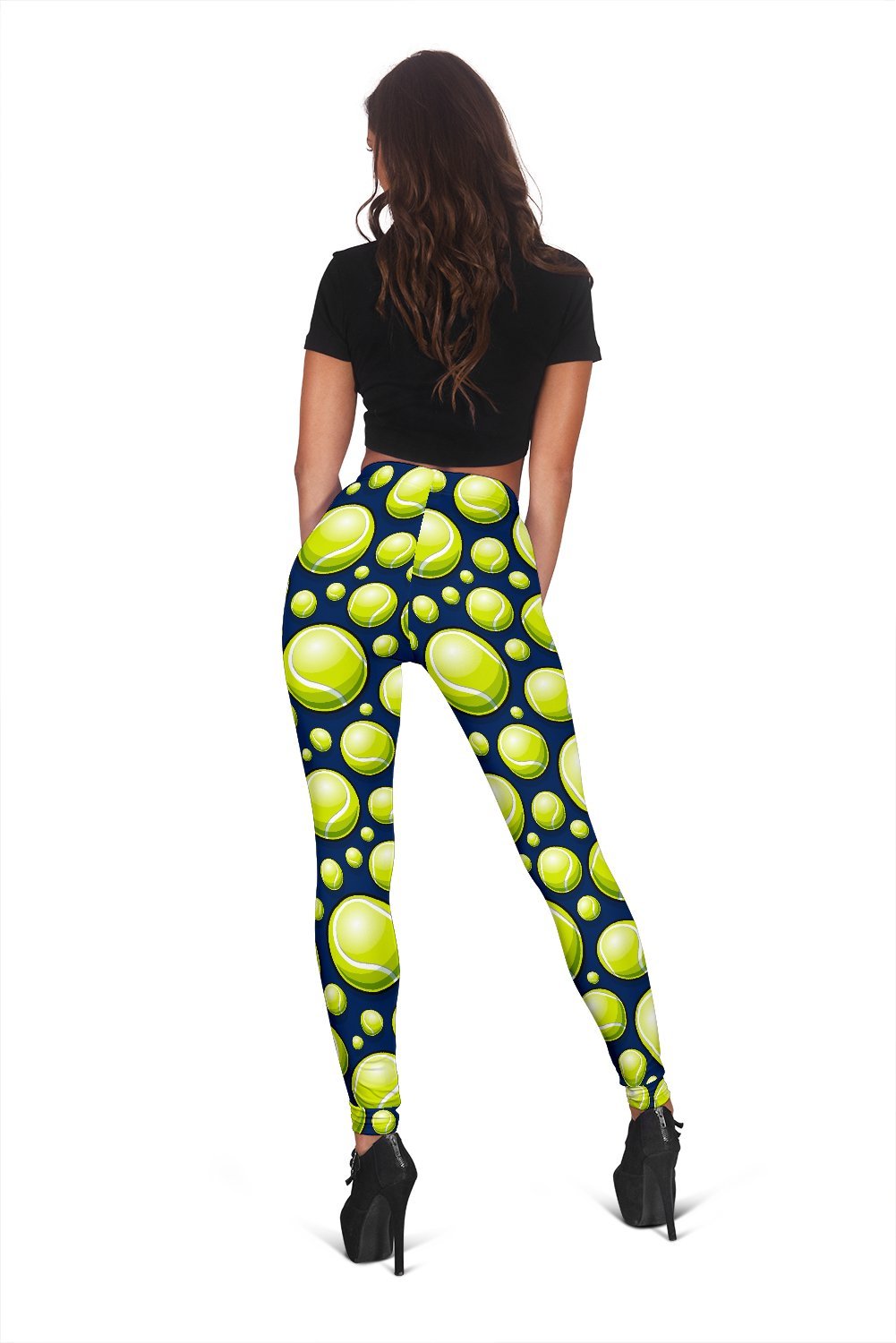 Tennis Ball Pattern Print Women Leggings-grizzshop