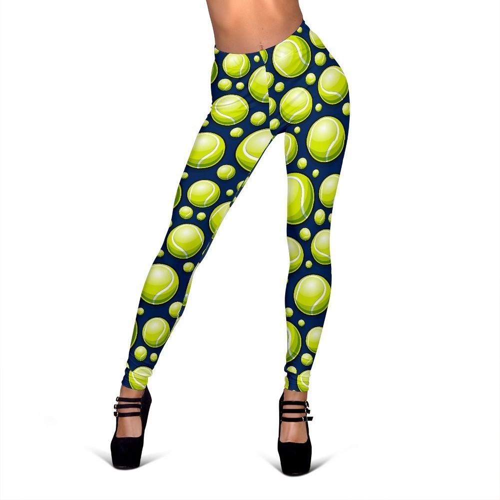 Tennis Ball Pattern Print Women Leggings-grizzshop