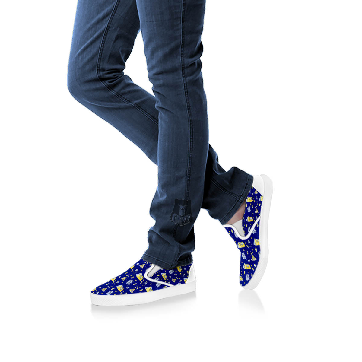 Tent Camping Print Pattern White Slip On Shoes-grizzshop