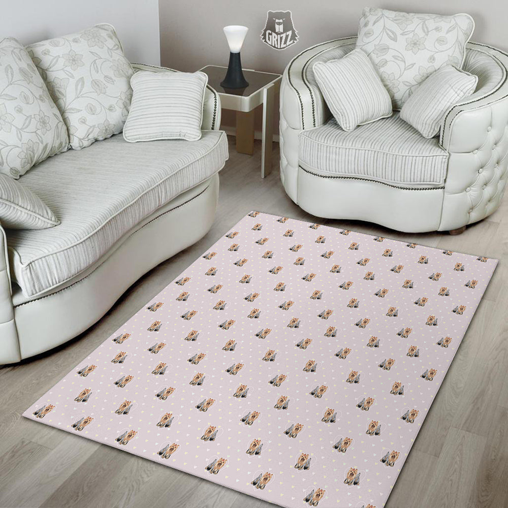 Terrier Yorkshire Cute Print Pattern Floor Mat-grizzshop