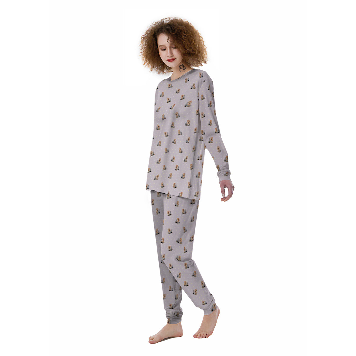 Terrier Yorkshire Cute Print Pattern Women's Pajamas-grizzshop
