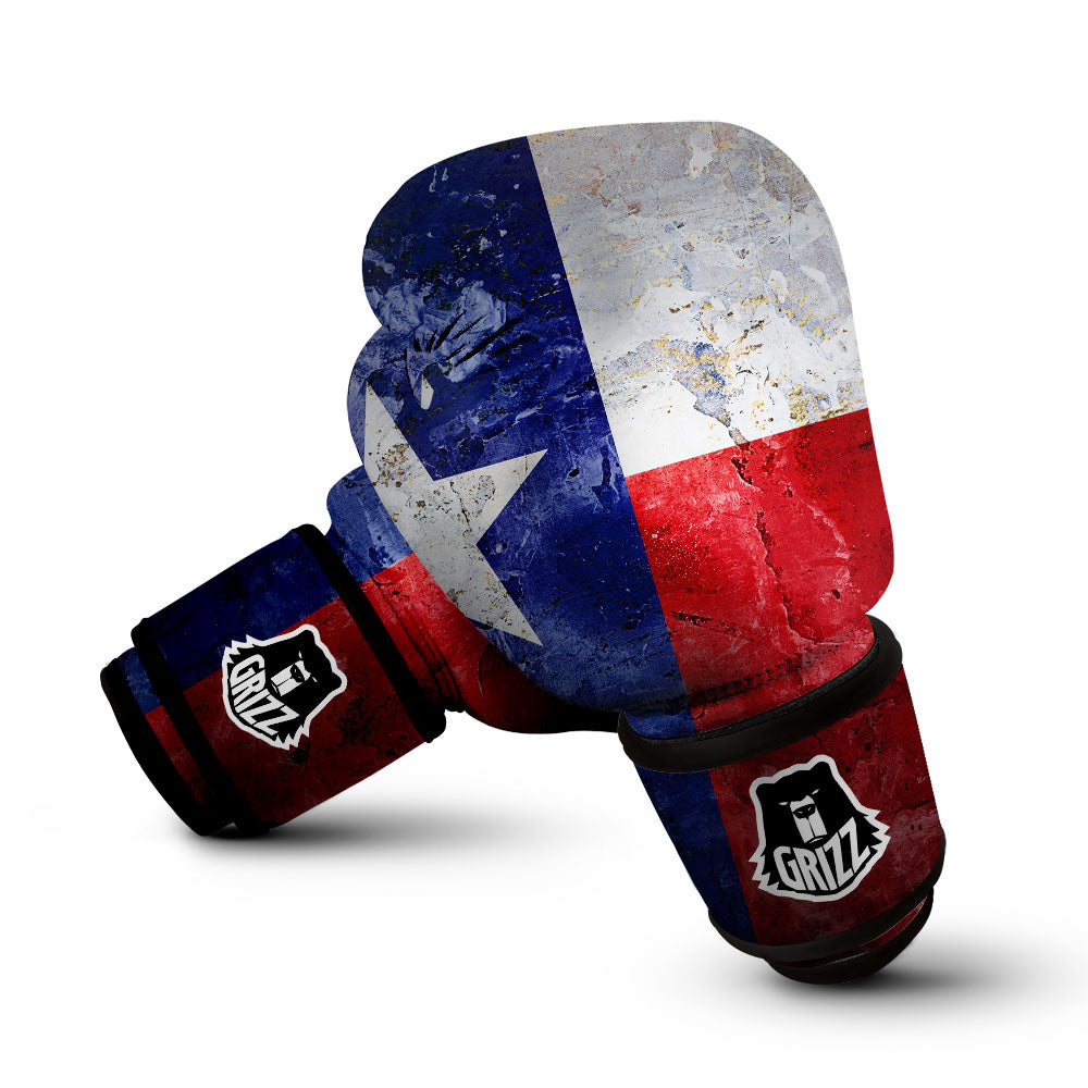 Texas Flag Grunge Print Boxing Gloves-grizzshop