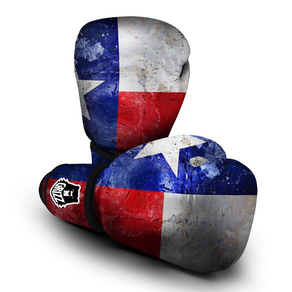 Texas Flag Grunge Print Boxing Gloves-grizzshop