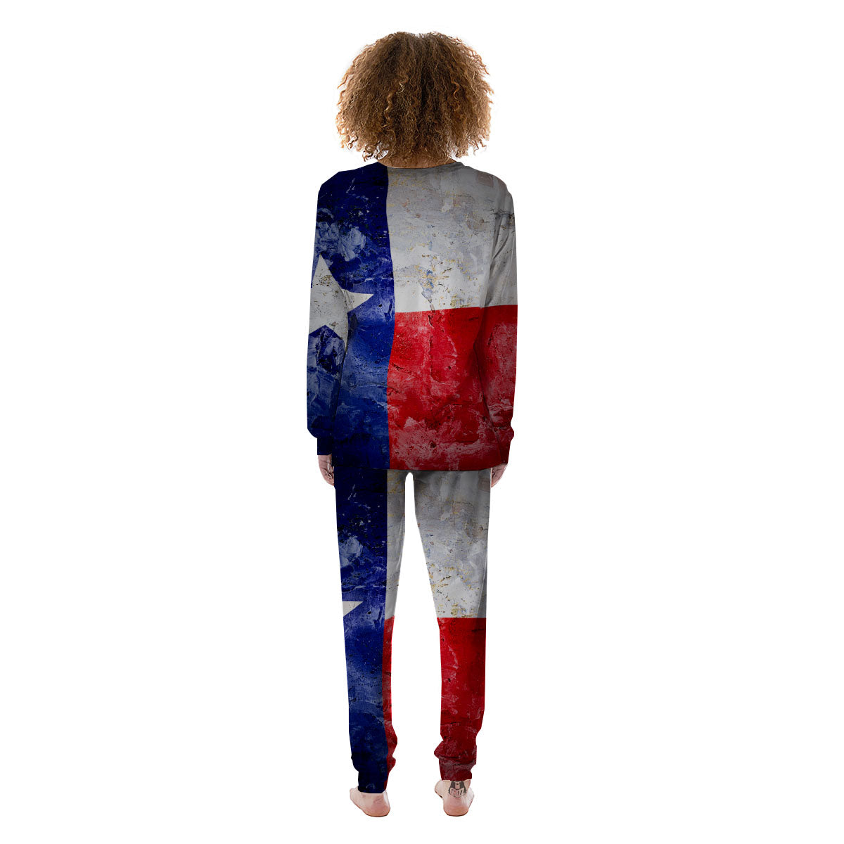 Texas Flag Grunge Print Women's Pajamas-grizzshop