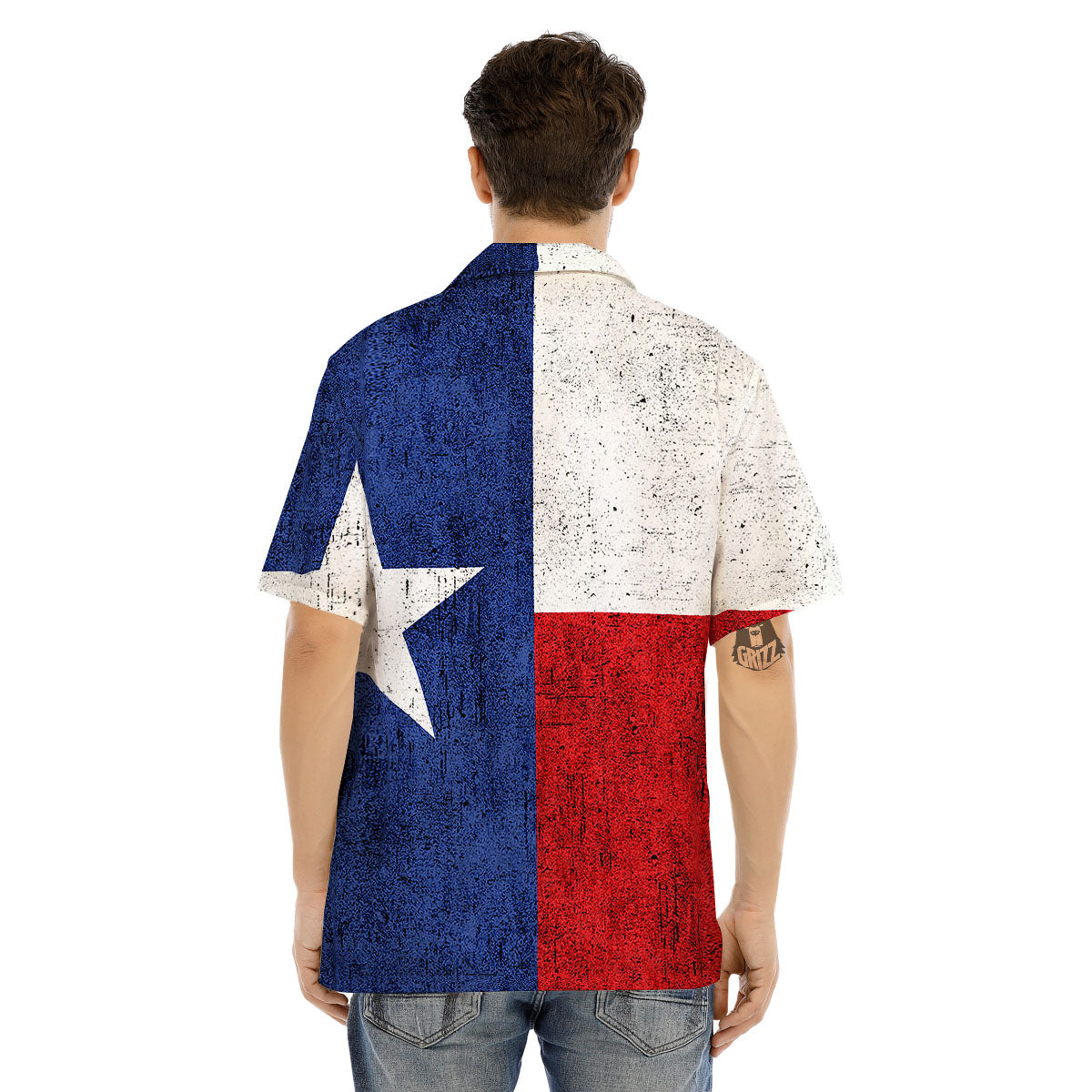 Texas Flag Vintage Print Men's Hawaiian Shirt-grizzshop