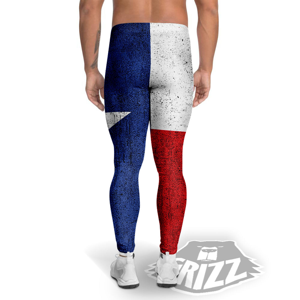 Texas Flag Vintage Print Men's Leggings-grizzshop