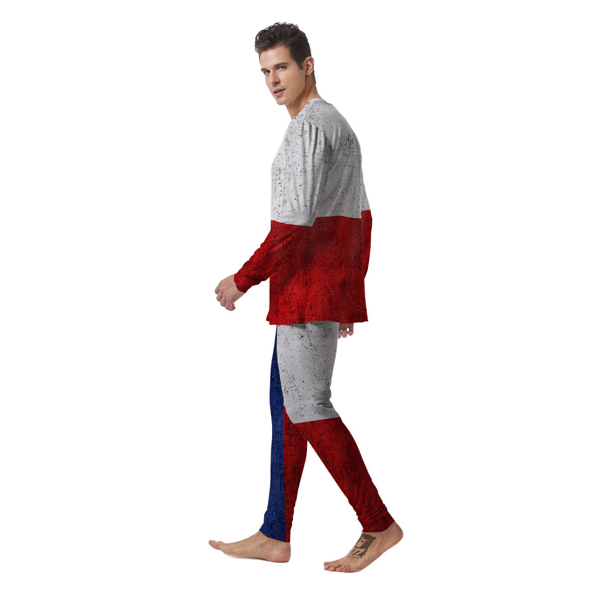 Texas Flag Vintage Print Men's Pajamas-grizzshop