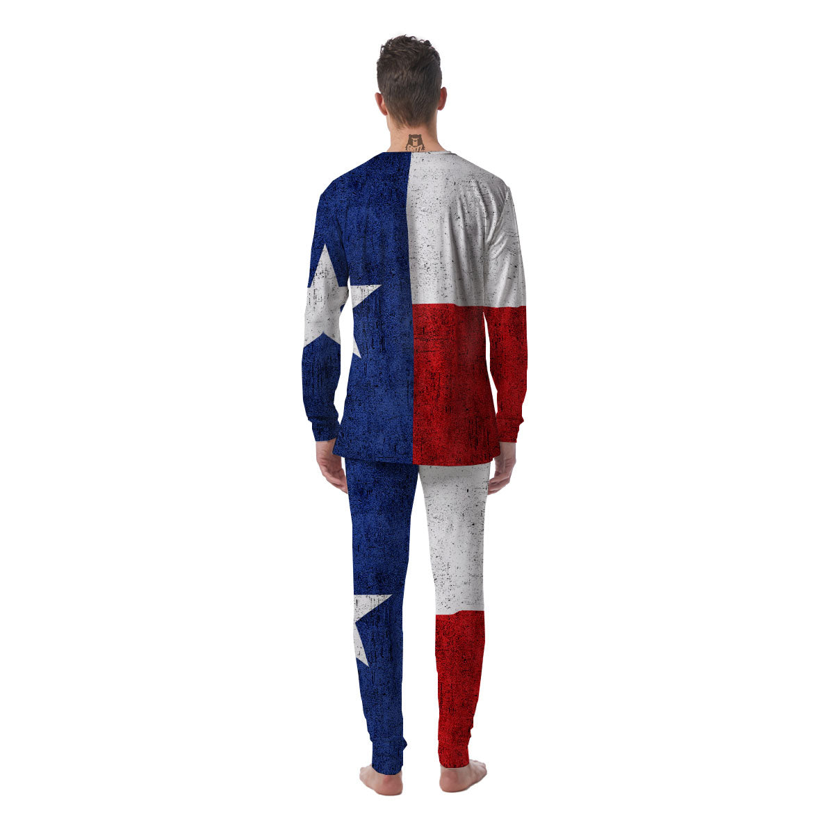 Texas Flag Vintage Print Men's Pajamas-grizzshop