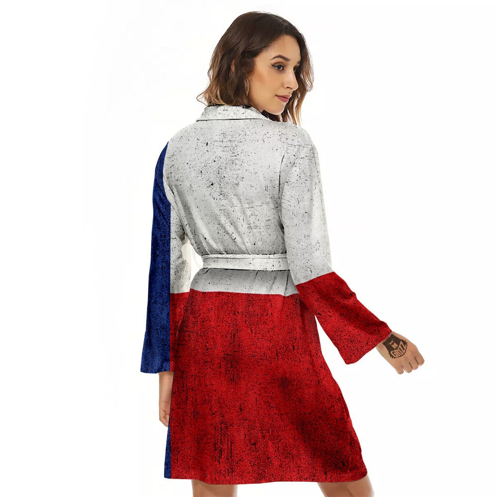 Texas Flag Vintage Print Women's Robe-grizzshop