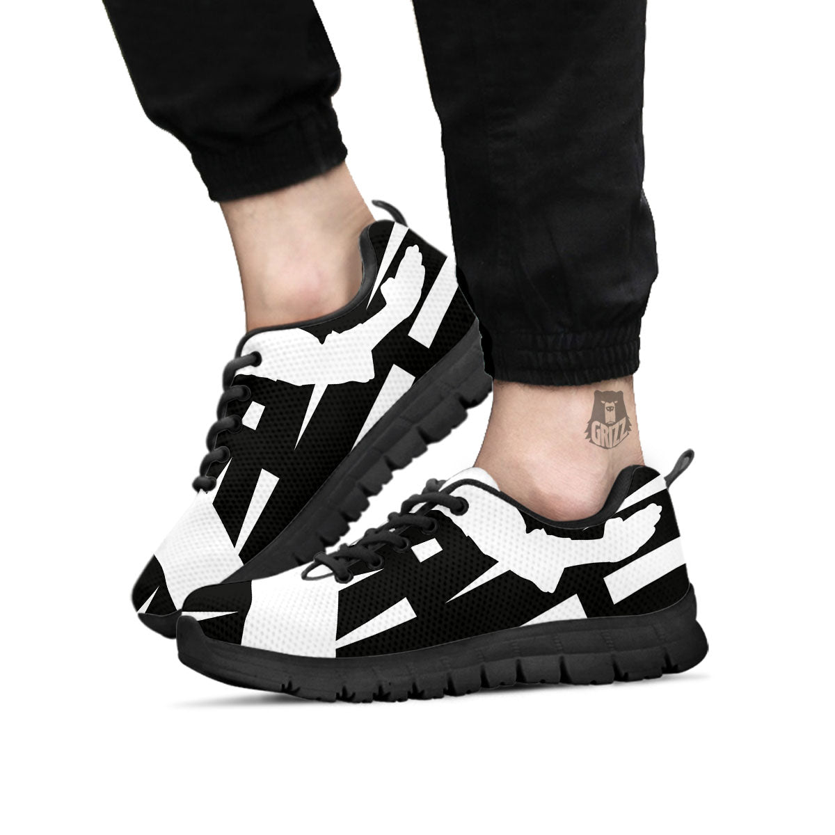 Text Karate Print Black Sneaker-grizzshop
