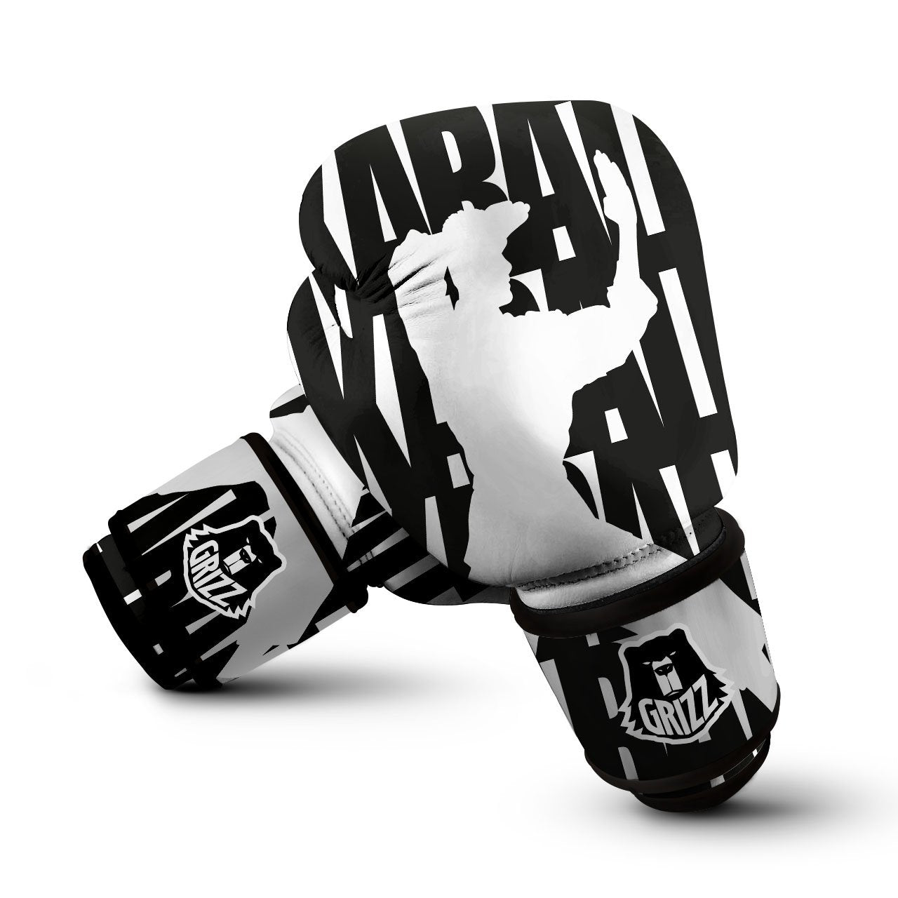 Text Karate Print Boxing Gloves-grizzshop