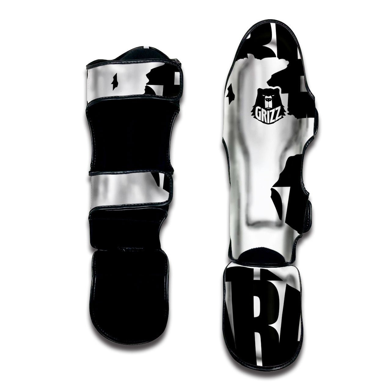Text Karate Print Muay Thai Shin Guards-grizzshop