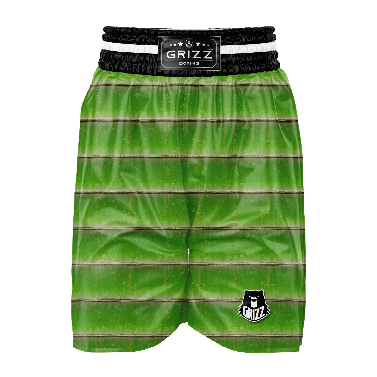 Texture Bamboo Green Print Boxing Shorts-grizzshop
