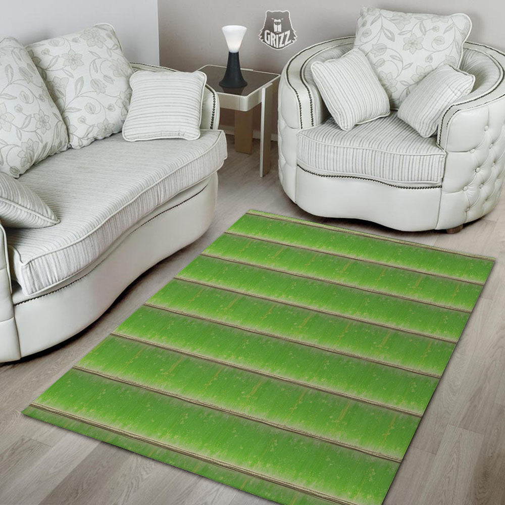 Texture Bamboo Green Print Floor Mat-grizzshop