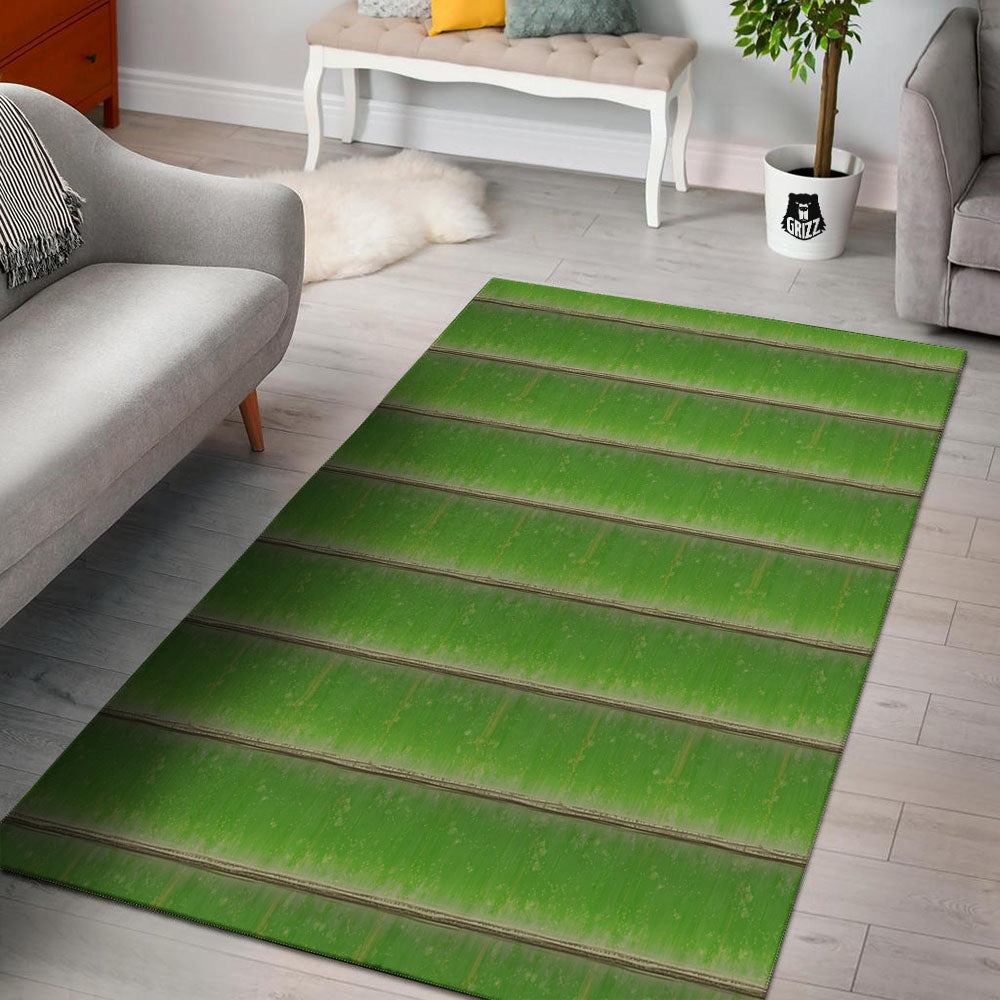 Texture Bamboo Green Print Floor Mat-grizzshop