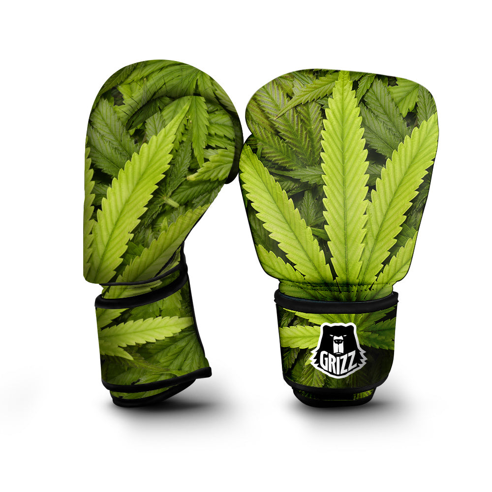 Texture Cannabis Print Boxing Gloves-grizzshop