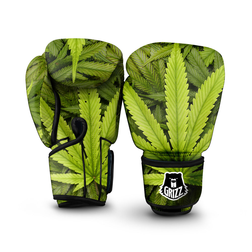 Texture Cannabis Print Boxing Gloves-grizzshop