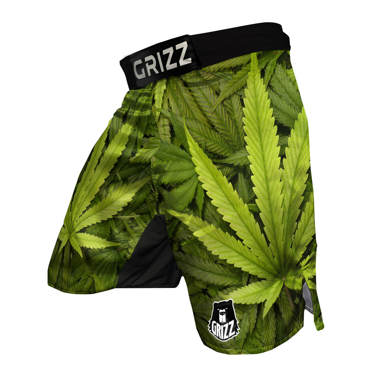 Texture Cannabis Print MMA Shorts-grizzshop