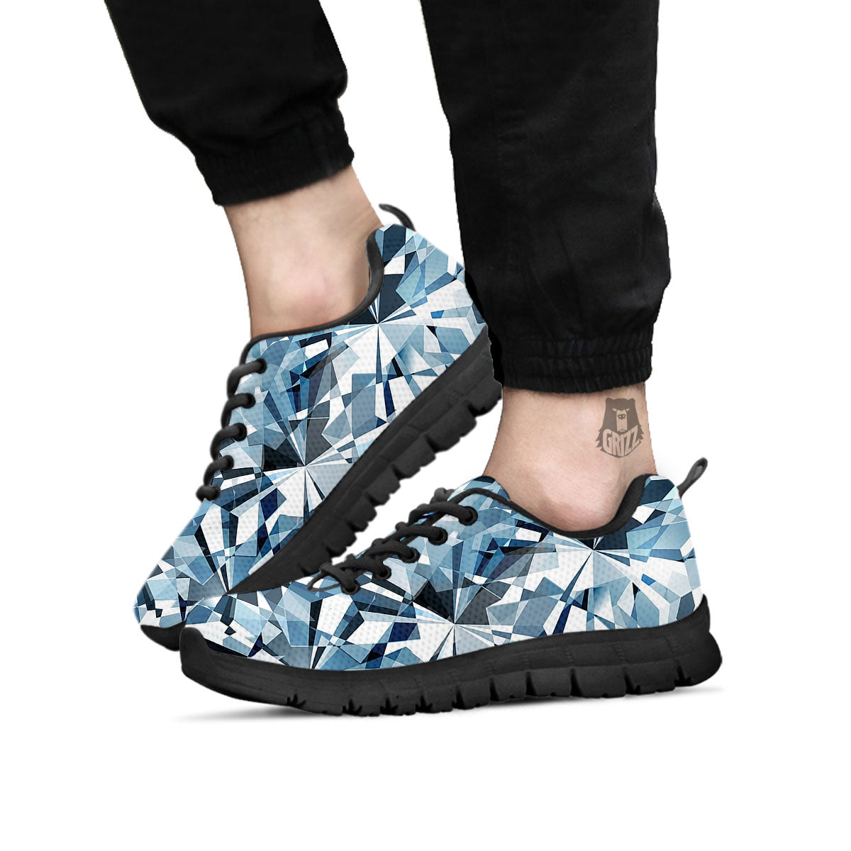 Texture Diamond Print Black Sneaker-grizzshop