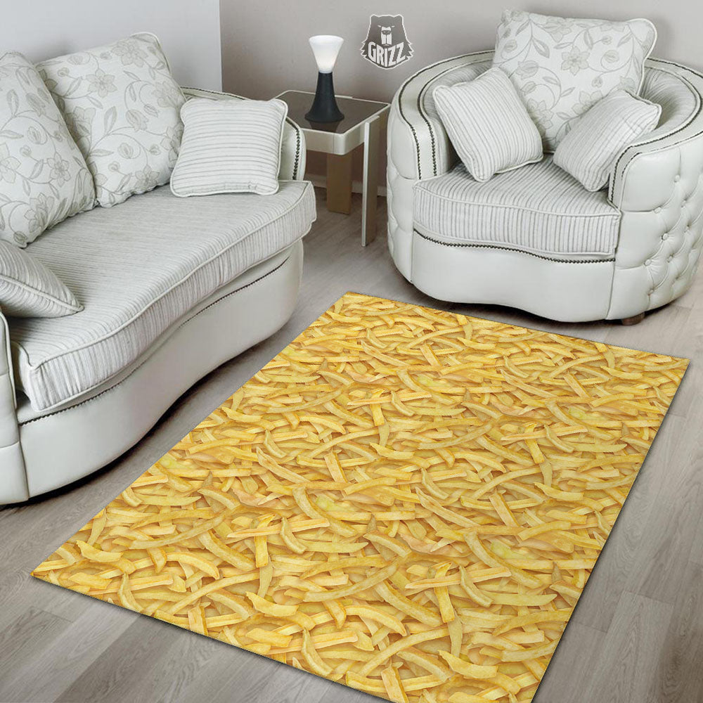Texture French Fries Print Floor Mat-grizzshop