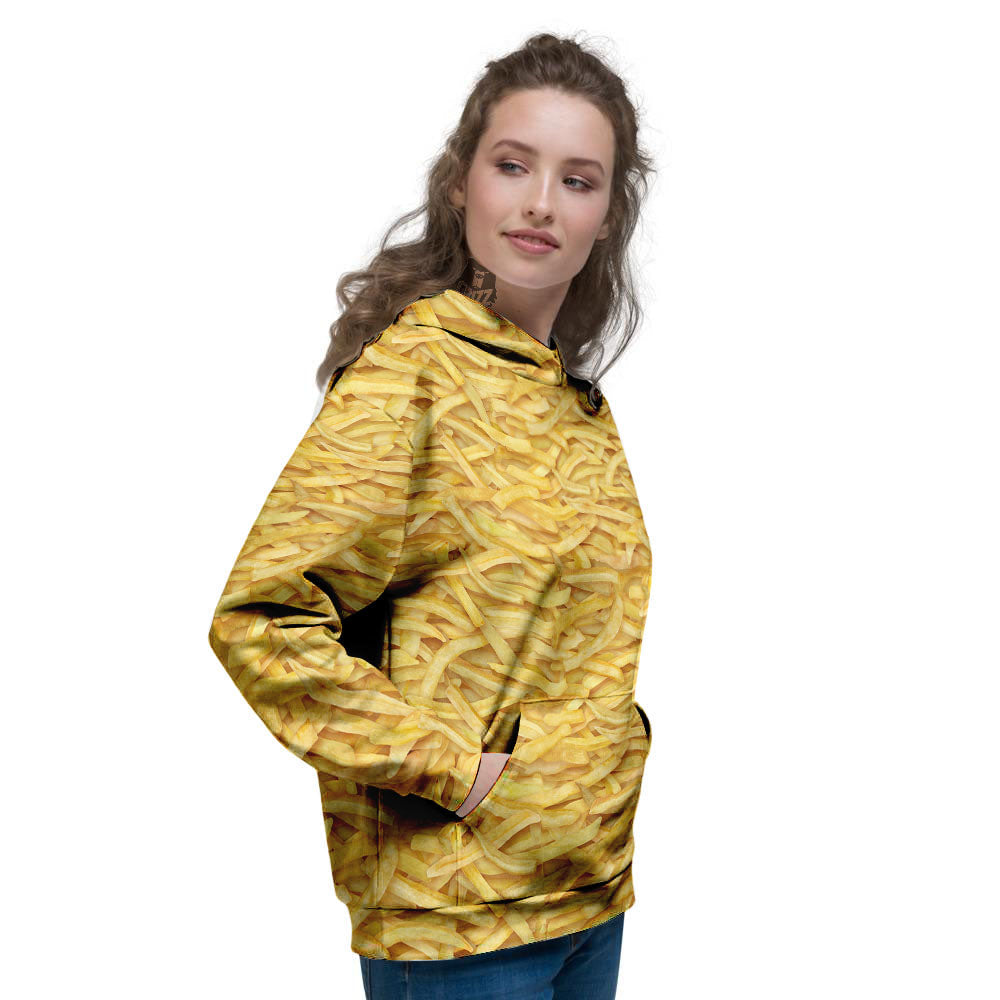 Texture French Fries Print Women's Hoodie-grizzshop
