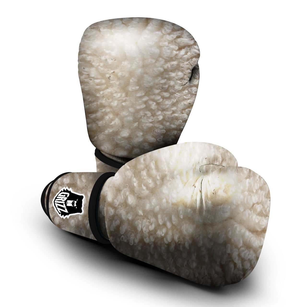 Texture Fur Sheep Print Boxing Gloves-grizzshop