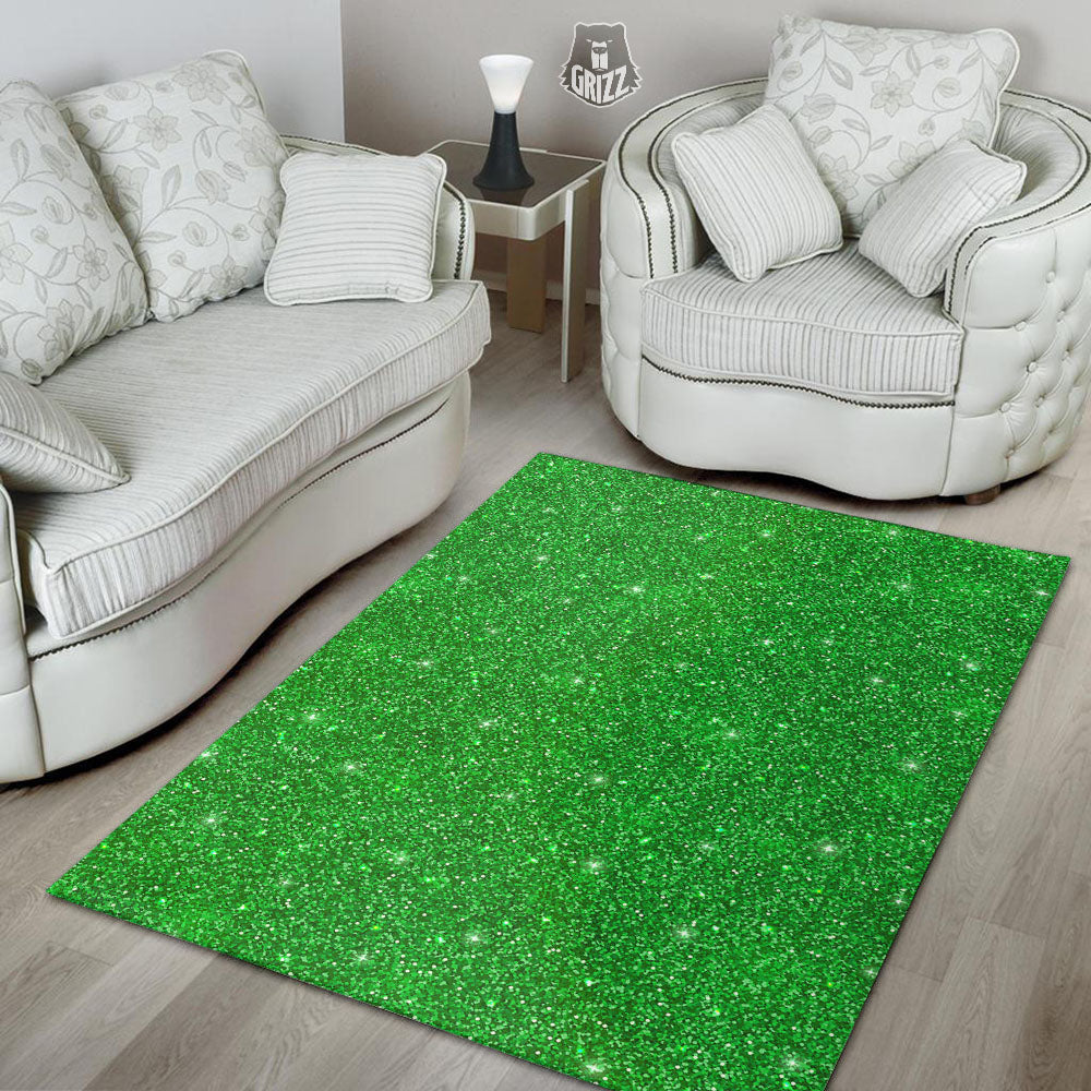 Texture Glitter Green Print Floor Mat-grizzshop