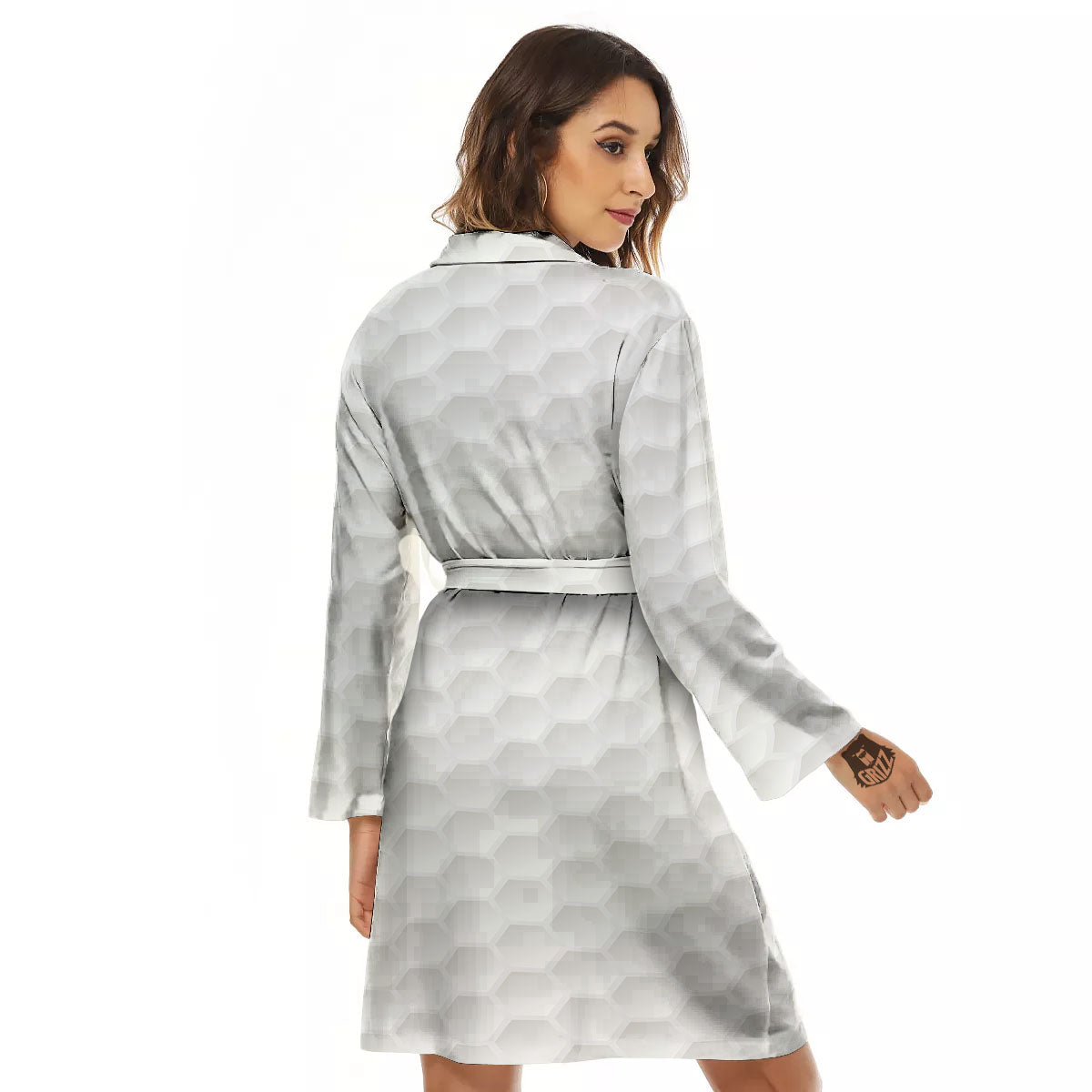 Texture Golf Ball Print Women's Robe-grizzshop