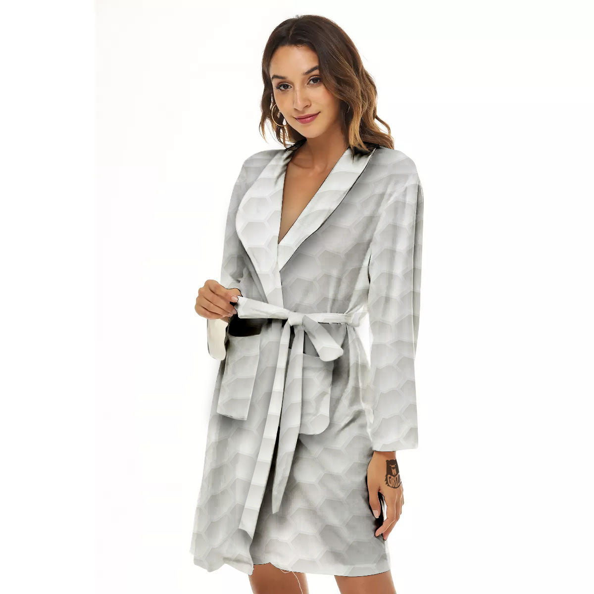 Texture Golf Ball Print Women's Robe-grizzshop